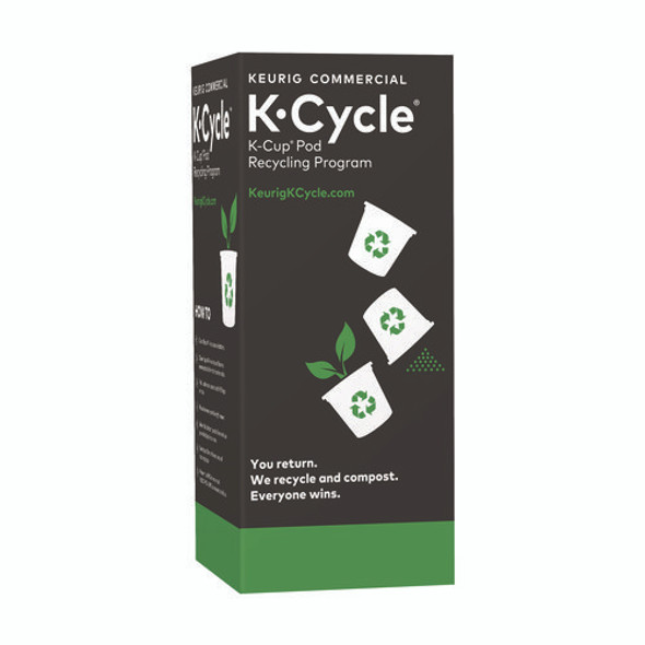 K-Cycle Cardboard Indoor Recycling Bin, Large, Cardboard, Black/Green/White, 5/Pack