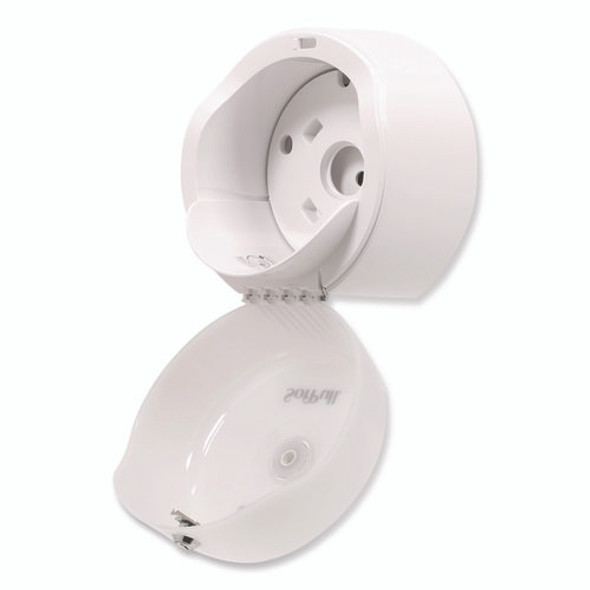 SofPull Mini Centerpull Single-Roll Bath Tissue Dispenser, 8.75 x 7 x 9, White