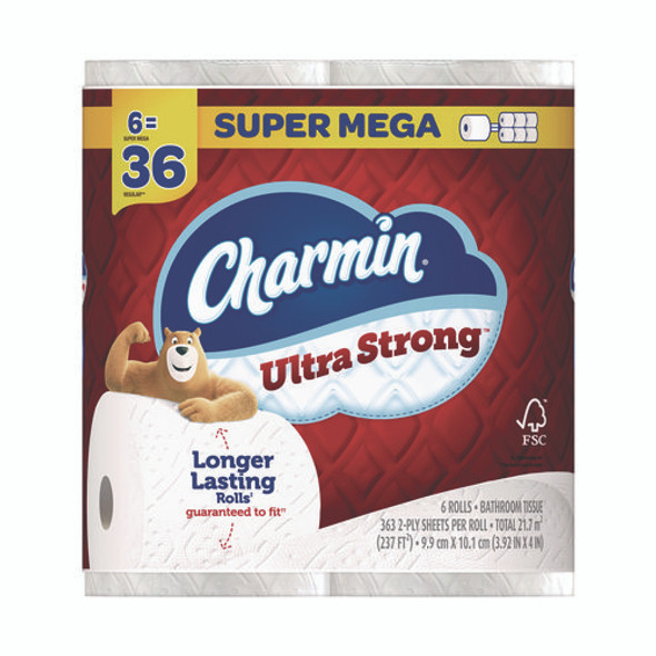 Ultra Strong Bathroom Tissue, Septic Safe, 2-Ply, White, 363 Sheets/Roll, 6 Rolls/Pack
