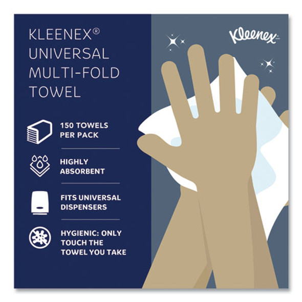 Multi-Fold Paper Towels, 1-Ply, 9.2 x 9.4, White, 150/Pack, 16 Packs/Carton