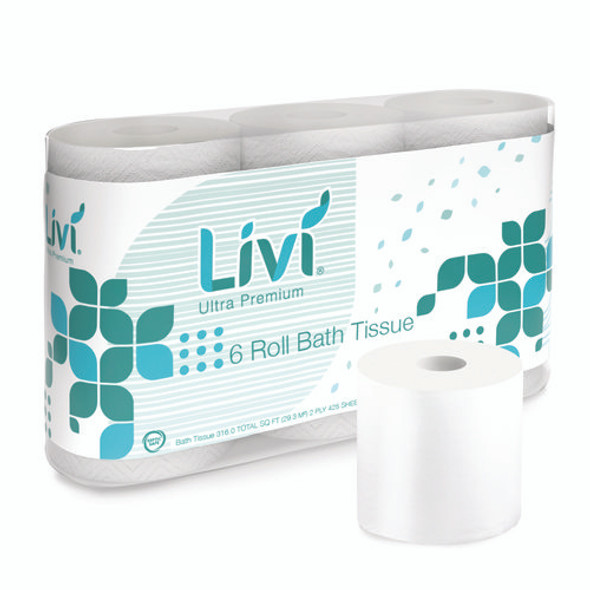 Bath Tissue, 2-Ply, White, 425 Sheets, 36 Rolls/Carton