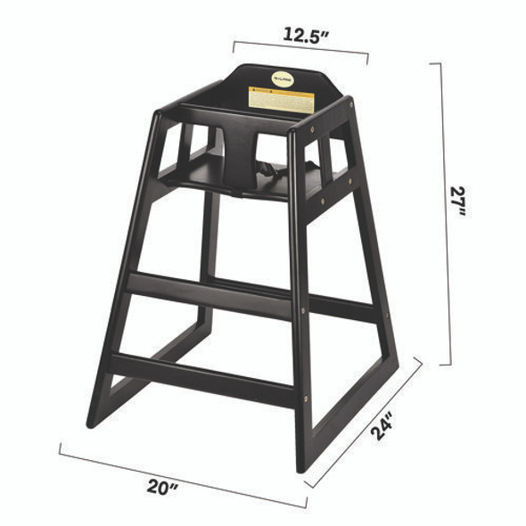 Wooden Stackable High Chair, Supports Up to 50 lb, 29.02" h, Espresso