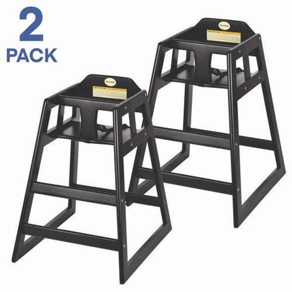 Wooden Stackable High Chair, Supports Up to 50 lbs, 29.02" h, Espresso, 2/Pack