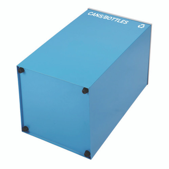 29 Gallon Trash/Recycling Cans, Steel, Blue Cans/Bottles Recycling and Green Compost Can w/Mixed Lid, Black Trash Can Sq Lid