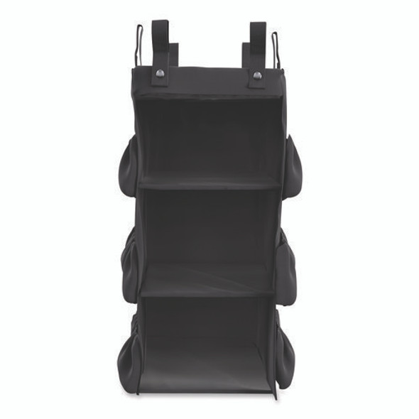 3-Sided Hanging Bag with Shelves for Suncast Commercial HKC1000/HKC2000 Housekeeping Carts, 25.4 gal, 15.7 x 12.4 x 30, Black