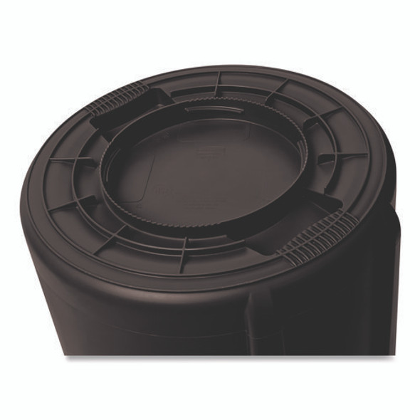 Vented Round Brute Container, 44 gal, Plastic, Black Vented Round Brute Container, 44 gal, Plastic, Black
