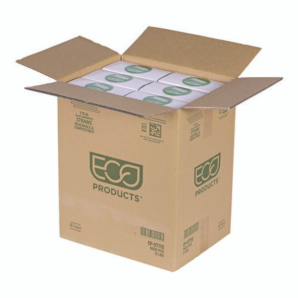 PLA Straws, 7.75", 400/Pack, 24 Packs/Carton