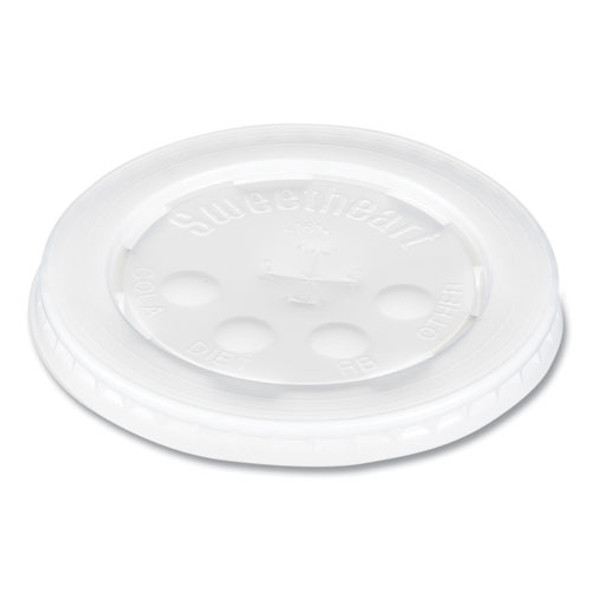 Polystyrene Plastic Flat Straw-Slot Cold Cup Lids, Fits 12 oz to 24 oz Cold Cups, Plastic, Translucent, 125/Pack, 16 Packs/CT
