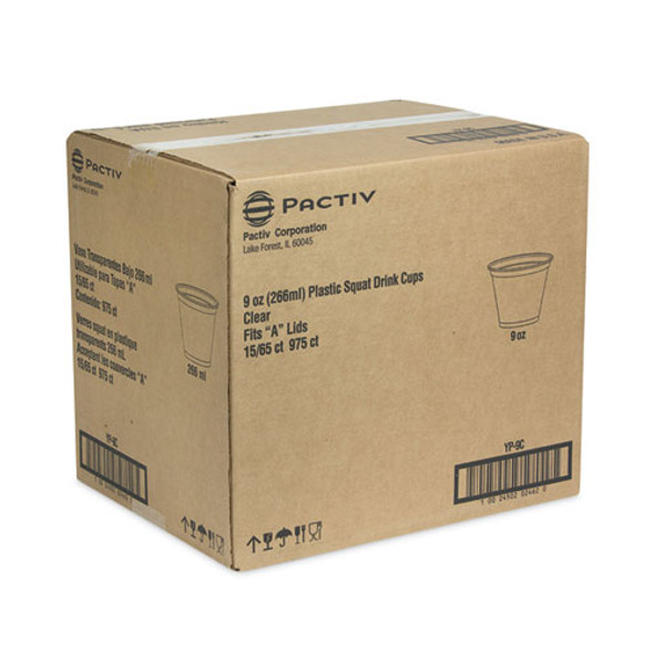 EarthChoice Recycled Clear Plastic Cold Cups, 9 oz, Clear, 975/Carton