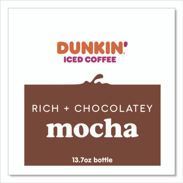 Mocha Iced Coffee Drink, 13.7 oz Bottle, 12/Carton