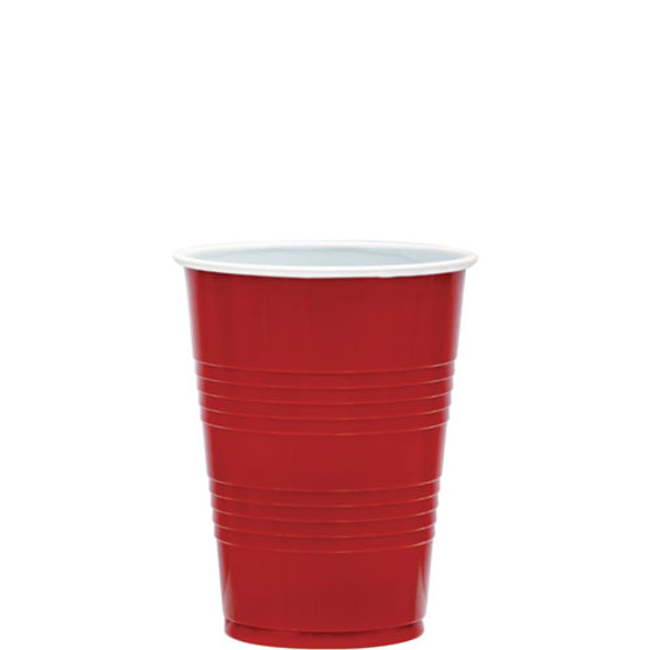 SOLO Party Plastic Cold Drink Cups, 16 oz, Red, 24/Pack, 25 Packs/Carton