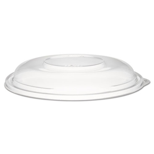 PresentaBowls Clear Dome Lids, 7.3" Diameter x 1.1" h, Clear, Plastic, 63 Lids/Bag, 4 Bags/Carton