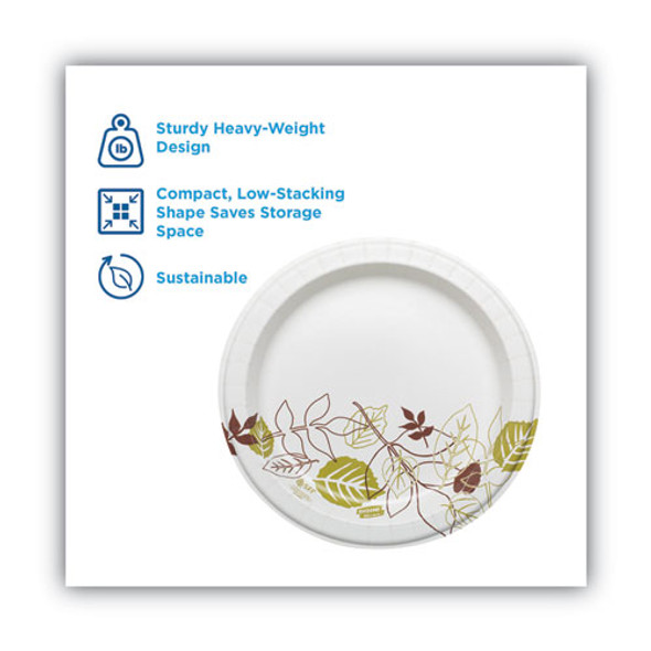 Pathways Soak Proof Shield Heavyweight Paper Plates, 8.5" dia, Green/Burgundy, 125/Pack Pathways Soak Proof Shield Heavyweight Paper Plates, 8.5" dia, Green/Burgundy, 125/Pack