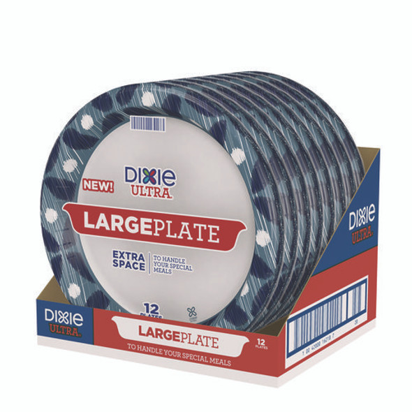 Heavy Duty Disposable Dinnerware, Large Plate, Paper, 11.5" dia, Floral, Blue/Yellow/White, 12/Pack Heavy Duty Disposable Dinnerware, Large Plate, Paper, 11.5" dia, Floral, Blue/Yellow/White, 12/Pack