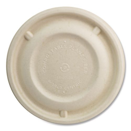 Fiber Lids for Bowls, 4.7" Diameter, Natural, Paper, 500/Carton