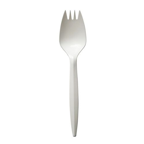 Mediumweight Polypropylene Cutlery, Spork, Plastic, White, 1,000/Carton