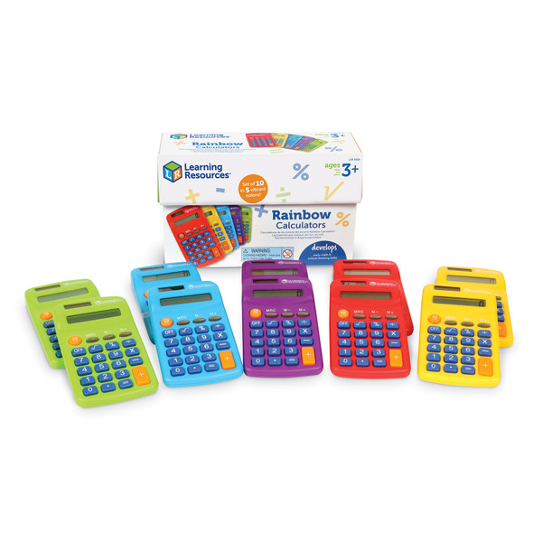 Rainbow Calculators, Set of 10 Rainbow Calculators, Set of 10