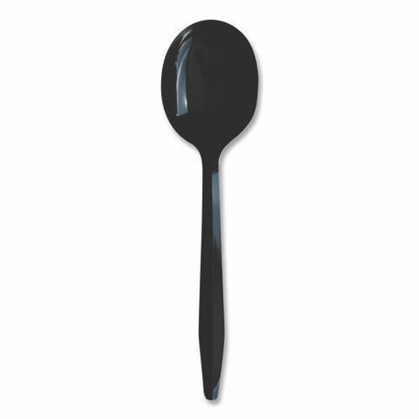 Heavyweight Polypropylene Cutlery, Soup Spoon, Plastic, Black, 1,000/Carton Heavyweight Polypropylene Cutlery, Soup Spoon, Plastic, Black, 1,000/Carton