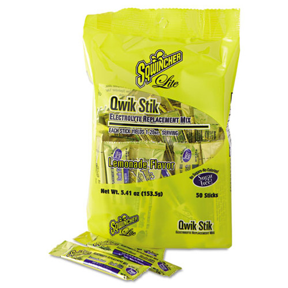 Sugar-Free Qwik Stik Energy Drink Mix, Lemonade, 1.26 oz Packet, 50/Pack