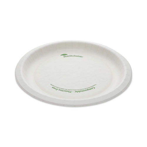 EarthChoice Pressware Compostable Dinnerware, Plate, Paper, 9" dia, White, 450/Carton