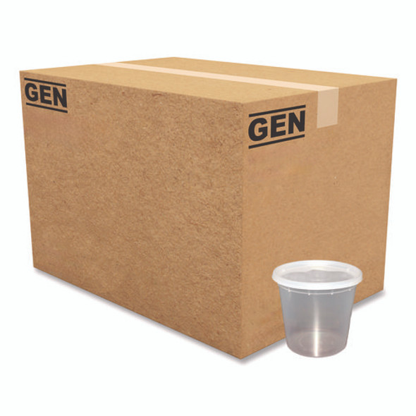 Plastic Deli Container with Lid, 24 oz, Clear, Plastic, 240/Carton