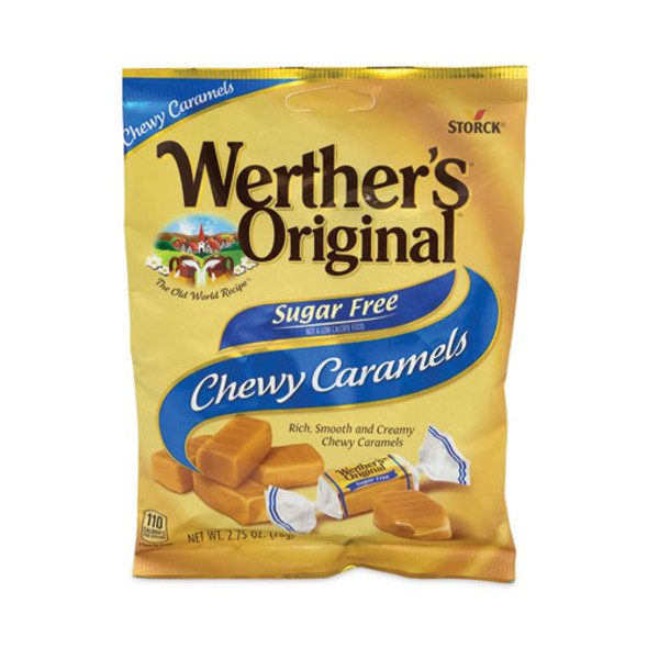 Sugar Free Chewy Caramel Candy, 2.75 oz Bag, 3/Pack