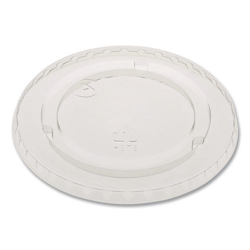EarthChoice Strawless RPET Lid, Flat Lid, Fits 9 oz to 20 oz "A" Cups, Plastic, Clear, 1,020/Carton