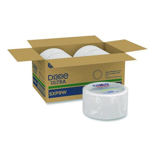 Heavy-Weight Paper Plates, 8.5" dia, 125/Pack, 4 Packs/Carton