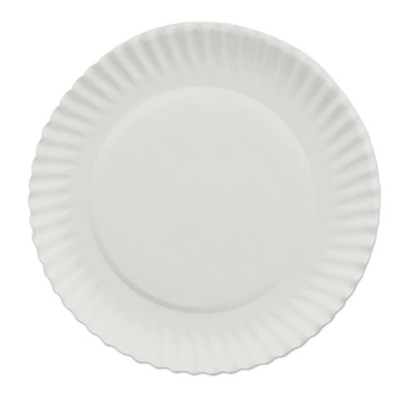 White Paper Plates, 7" dia, 100/Pack, 10 Packs/Carton