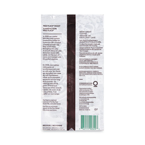 Coffee, Pike Place, 2.5oz, 18/Box