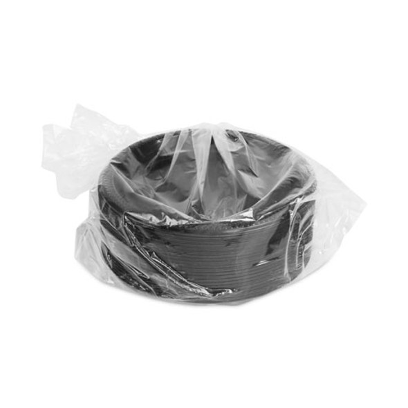 Prairieware Impact Plastic Dinnerware, Plate, 8.88" dia, Black, 400/Carton