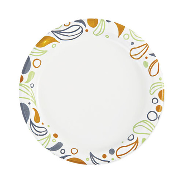Deerfield Printed Paper Plates, 6" dia, Coated/Soak Proof, White/Yellow/Green/Purple, 250/Pack, 4 Packs/Carton
