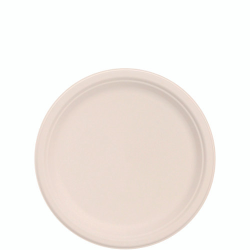 Compostable Molded Fiber Dinnerware, ProPlanet Seal, Plate, 9" dia, Natural, 500/Carton