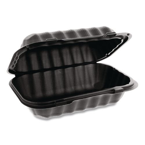 EarthChoice SmartLock Microwavable MFPP Hinged Lid Container, 9 x 6 x 3.25, Black, Plastic, 270/Carton