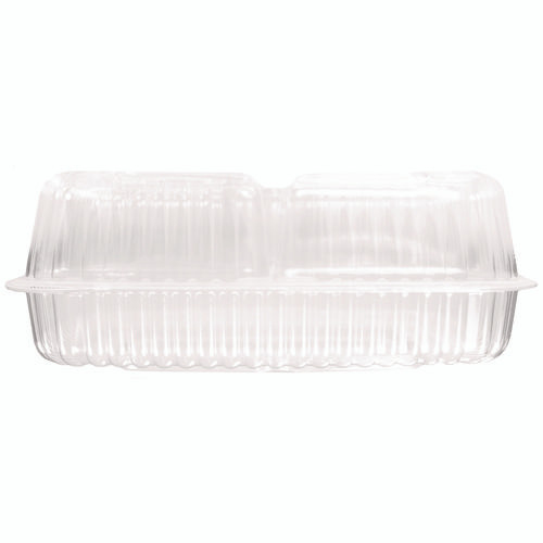 Handi-Lock Three-Compartment Food Container, 8 x 3 x 8.87, Clear, Plastic, 250/Carton