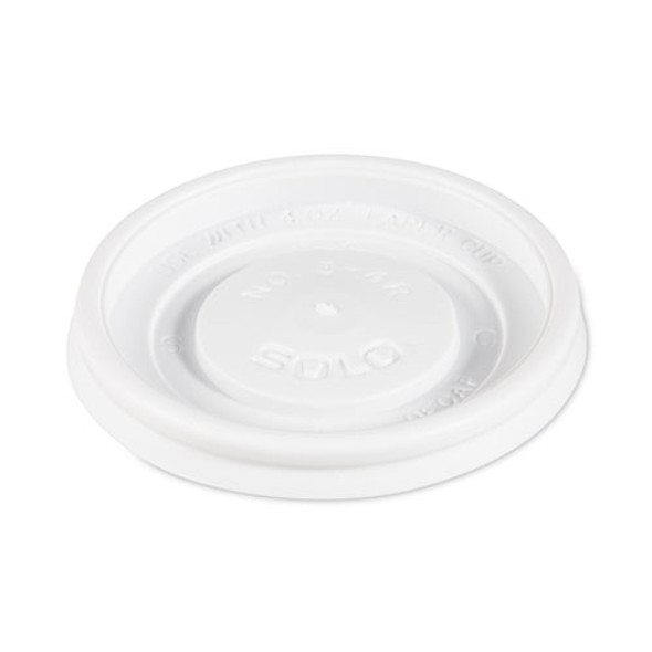 Polystyrene Vented Hot Cup Lids, Fits 4 oz Hot Cups, Plastic, White, 100/Pack, 10 Packs/Carton Polystyrene Vented Hot Cup Lids, Fits 4 oz Hot Cups, Plastic, White, 100/Pack, 10 Packs/Carton