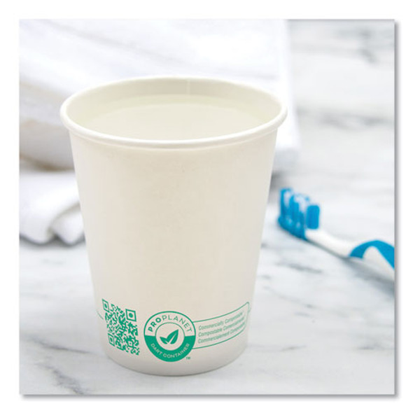 Compostable Paper Hot Cups, 10 oz, White/Green, 50/Pack Compostable Paper Hot Cups, 10 oz, White/Green, 50/Pack