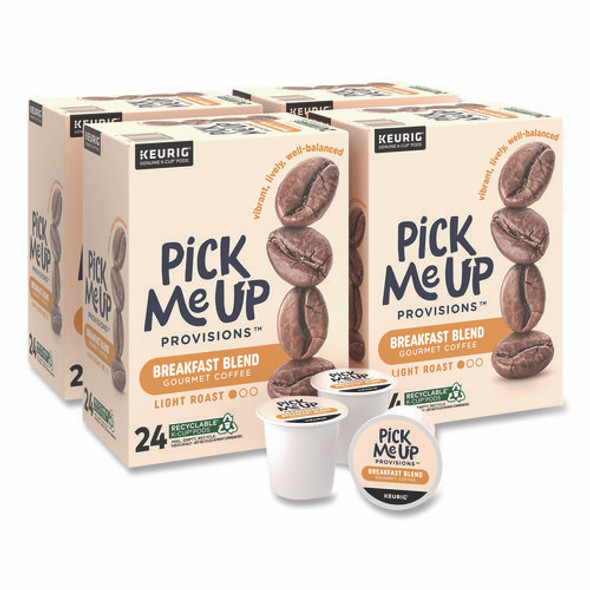 Breakfast Blend Coffee K-Cups, 24/Box, 4 Boxes/Carton