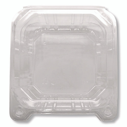 PET Plastic Hinged Container, 6 x 6 x 3.3, Clear, Plastic, 500/Carton