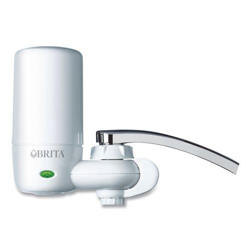 Water Faucet Mount Filtration System with 1 Elite Advanced Replacement Filter, White