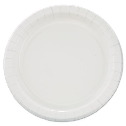 Bare Eco-Forward Clay-Coated Paper Dinnerware, ProPlanet Seal, Plate, 8.5" dia, White, 125/Pack, 4 Packs/Carton