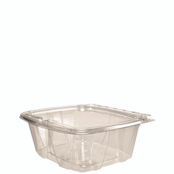 ClearPac SafeSeal rPET Tamper-Resistant/Evident Containers, Embossed Bottom, 32 oz, 6.37 x 7.15 x 2.58, Clear, 200/Carton