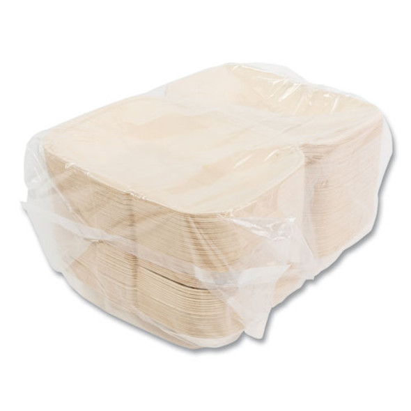 Bagasse PFAS-Free Food Containers, Hoagie/Hinged Lid, 6 x 3 x 9, Tan, Sugarcane, 250/Carton