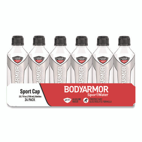 SportWater Alkaline Water, 23.67 oz Bottle, 24/Pack