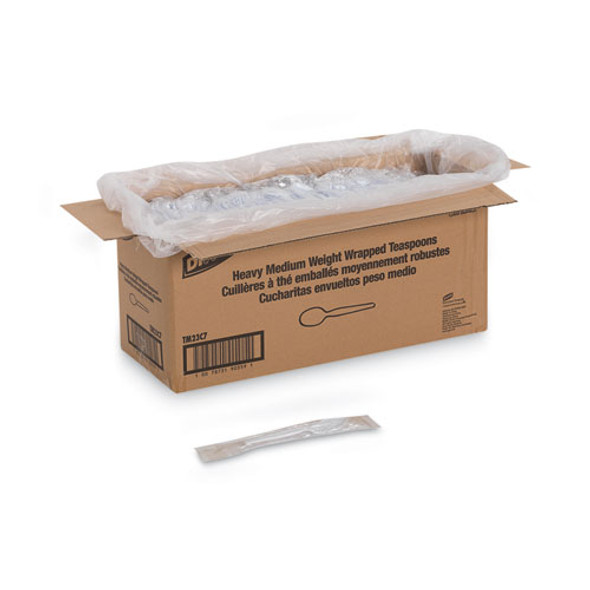 Individually Wrapped Mediumweight Polystyrene Cutlery, Spoon, Plastic, White, 1,000/Carton Individually Wrapped Mediumweight Polystyrene Cutlery, Spoon, Plastic, White, 1,000/Carton