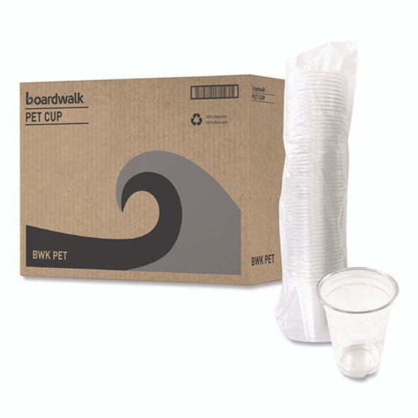 Clear Plastic PET Cups, 14 oz, 50/Bag, 20 Bags/Carton