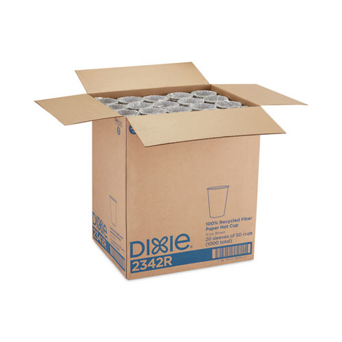 EcoSmart Recycled Fiber Hot/Cold Cups, 12 oz, Paper, Kraft/Green, 50/Sleeve, 20 Sleeves/Carton