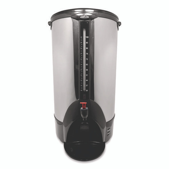 Home/Business 100-Cup Double-Wall Percolating Urn, Stainless Steel