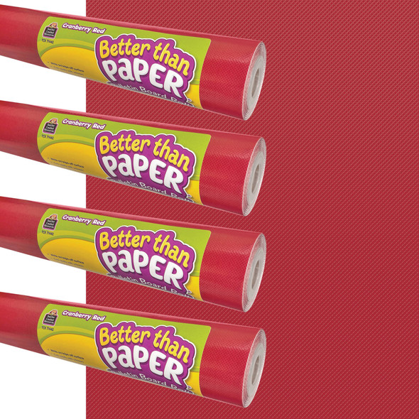 Better Than Paper® Bulletin Board Roll, 4' x 12', Cranberry Red, 4-Pack