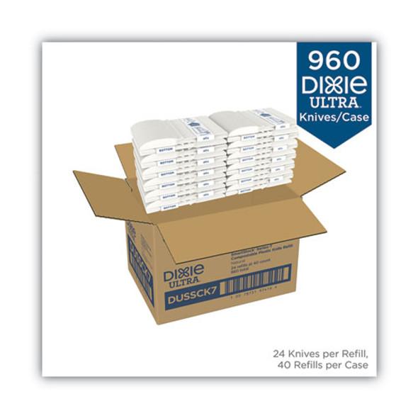 SmartStock Tri-Tower Dispensing System Cutlery, Heavyweight Knife, Plastic, Natural, 40/Pack, 24 Packs/Carton SmartStock Tri-Tower Dispensing System Cutlery, Heavyweight Knife, Plastic, Natural, 40/Pack, 24 Packs/Carton